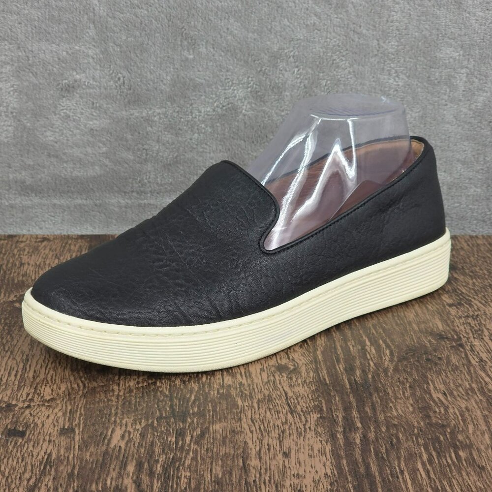 Sofft Somers Casual Sneakers 8.5 M Black Pebbled Leather Slip On Comfort Support